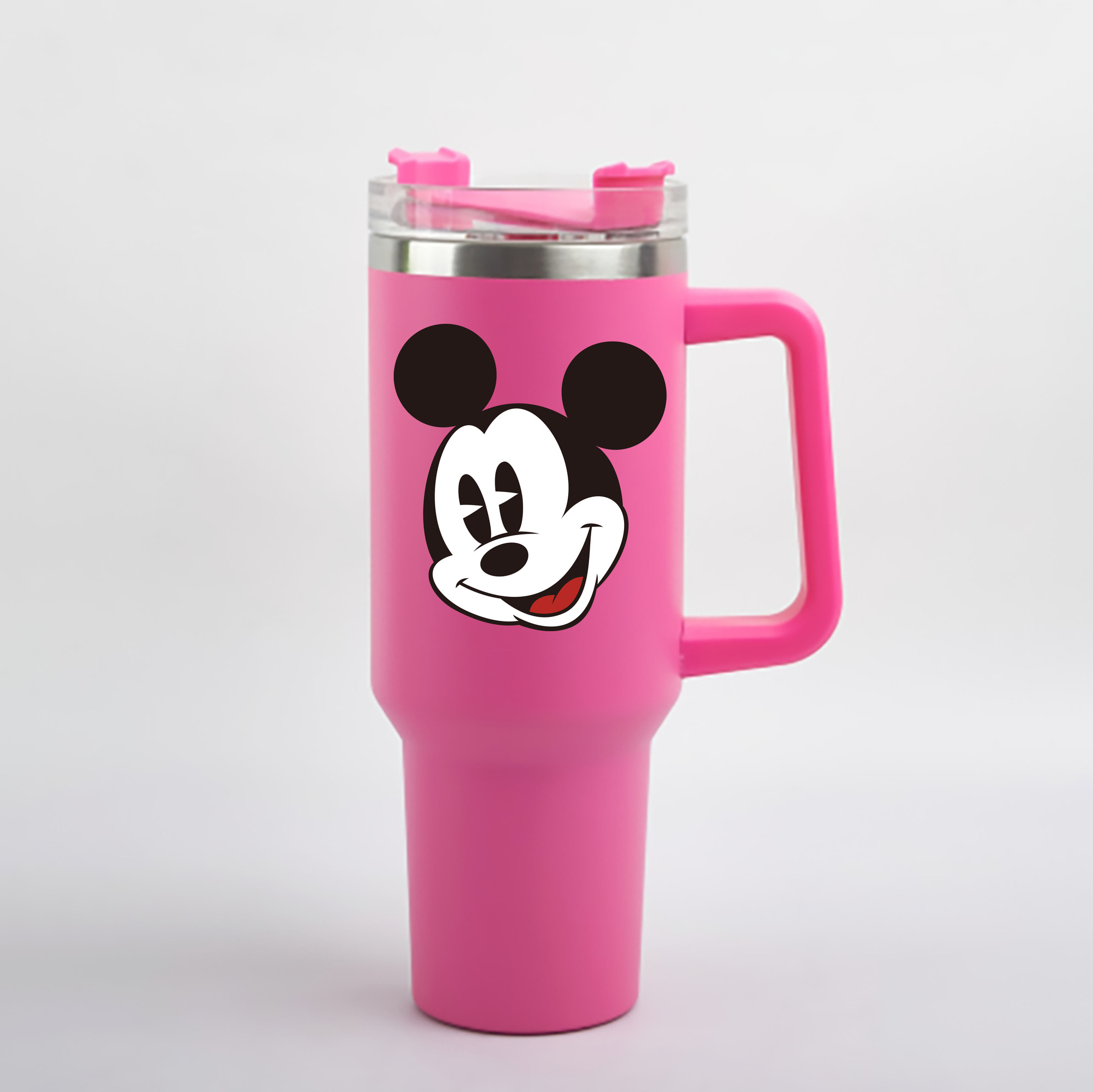 （画像用） ミッキーマウス Mickey Mouse 1200mL車用タンブラー - クリスタルステッカー（プラスチックストロー付き）